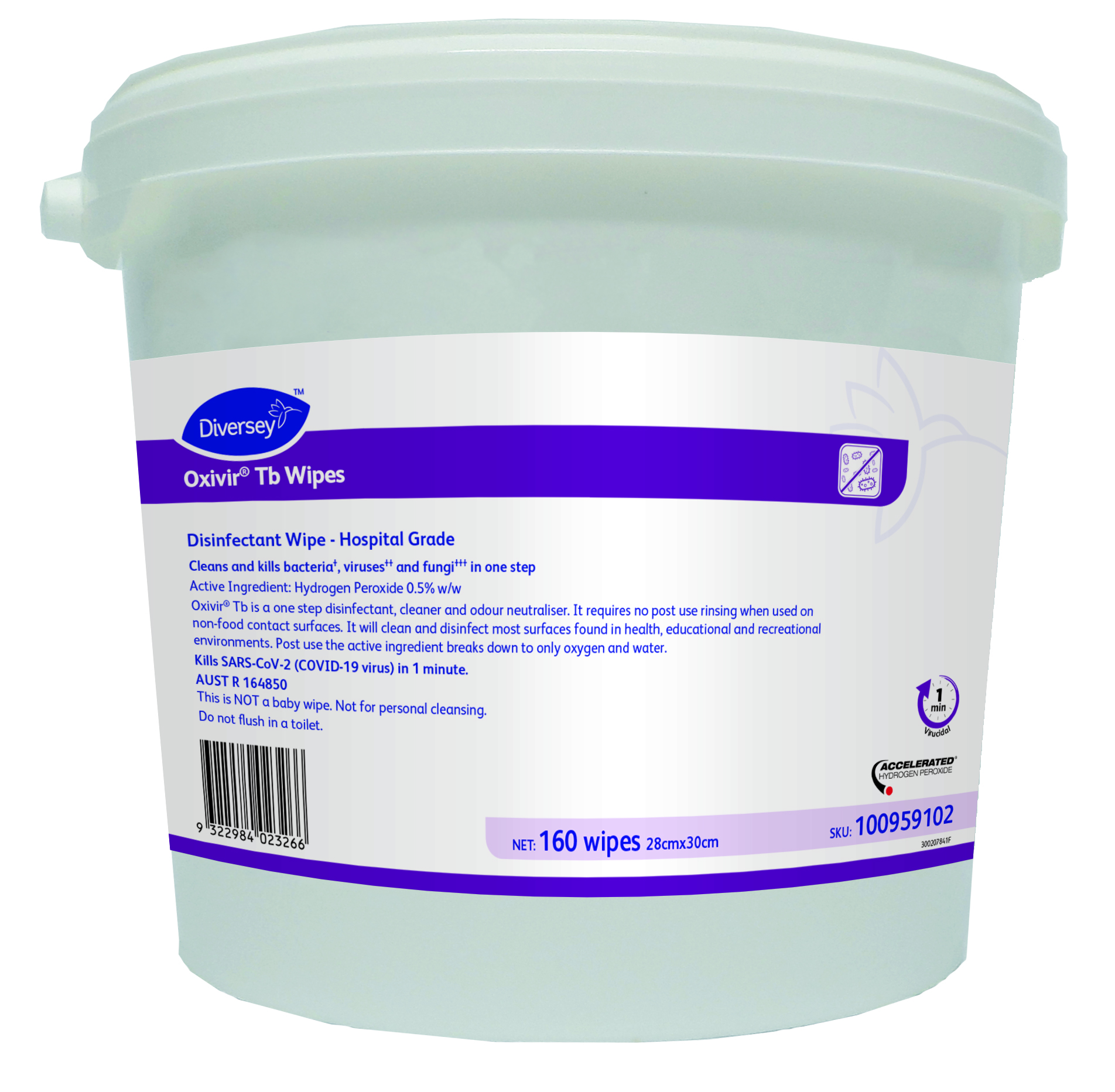 OXIVIR TB WIPES LARGE TUB 160 WIPES EACH