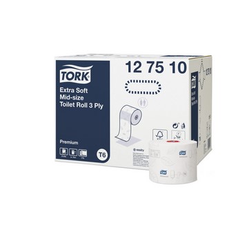 TORK SOFT MID-SIZE TOILET ROLL 3PLY WHITE 70M CARTON 27