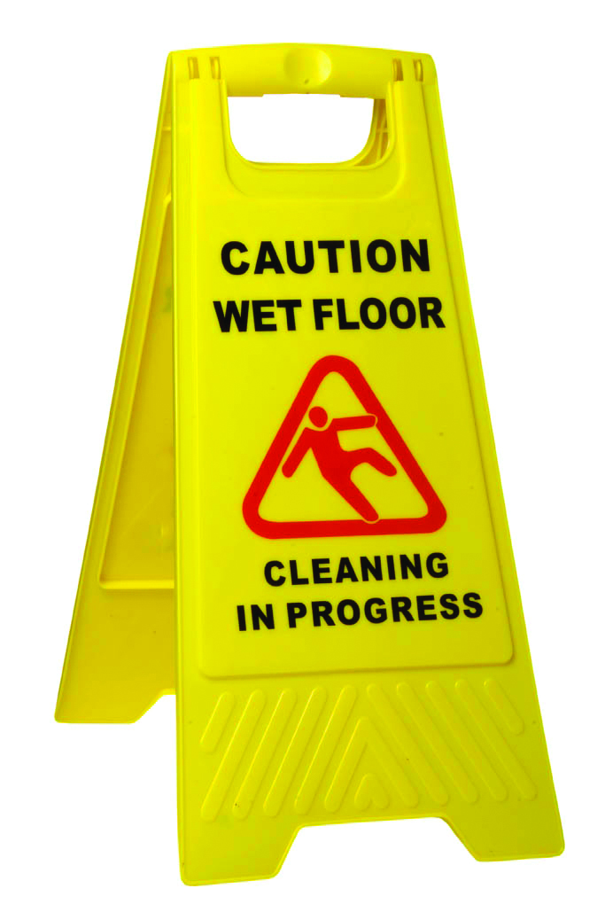 A FRAME CAUTION WET FLOOR SIGN - YELLOW