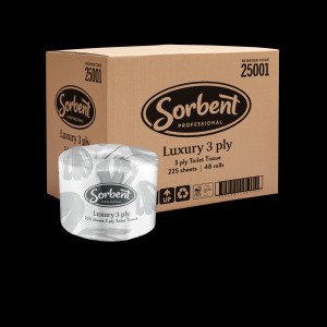 SORBENT PROFESSIONAL LUXURY T/TISSUE 3PLY 225SH