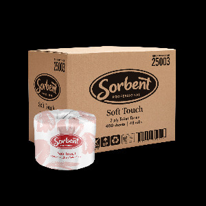 SORBENT PROFESSIONAL SOFT TOUCH T/TISSUE 2PLY 400SH
